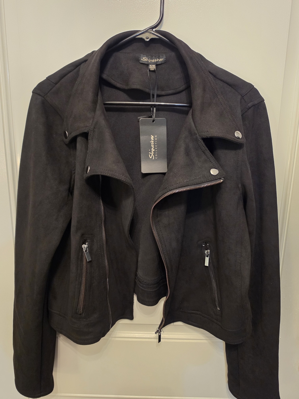 Black Suede Moto Jacket - Women's